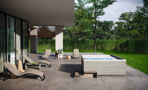 Wanna z hydromasażem Divina XXL Outdoor SPA Standard Novellini, 230x215x85 cm