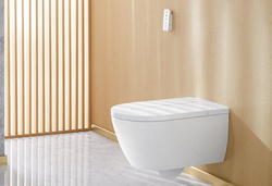 Toaleta myjąca bezrantowa, misa ustępowa lejowa Viclean I 100