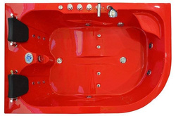 WANNA SPA Z HYDROMASAŻEM JACUZZI AQUAPEUTIC AQ-631 PLUS, 2-osobowa 180x120X54 cm lewa, czerwona