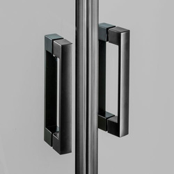 Kabina prysznicowa półokrągła New Varia Black, 90x90x195, drzwi przesuwne, szkło czyste 6mm