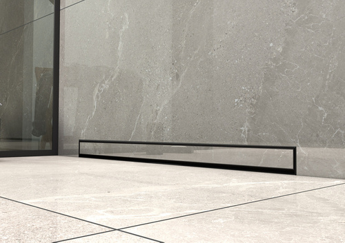 Odpływ liniowy ścienny SANITLINE Czarny Mat 90 cm 2w1