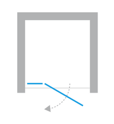 Drzwi prysznicowe do wnęki Avexa Gold 140x200 cm, profil złoty.