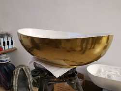 Umywalka nablatowa Ravon Tulipano 62x33,5x17 cm, bikolor PuroMetal mat lub połysk