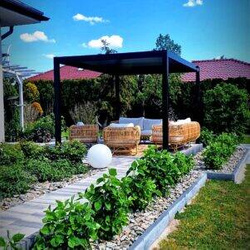 WYPRZEDAŻ!!! Pergola Ogrodowa Black/Gray 3x6 LED/ROLETY