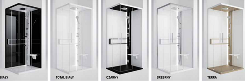 KABINA MASAŻOWO-PAROWA Novellini GLAX 2 2.0 2P 140x90 cm, DRZWI PRZESUWNE, SREBRNA, CZARNA LUB CORDA