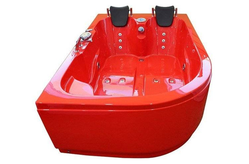 WANNA SPA Z HYDROMASAŻEM JACUZZI AQUAPEUTIC AQ-631 TOP, 2-osobowa 180x120x54 cm, lewa, czerwona