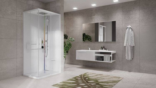 KABINA MASAŻOWO-PAROWA Novellini GLAX 2 2.0 A 80x80 cm, DRZWI PRZESUWNE, TOTAL WHITE