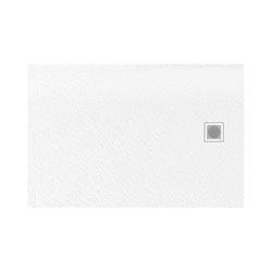 Brodzik Mori 100x80x3 cm, biały ze strukturą kamienia naturalnego