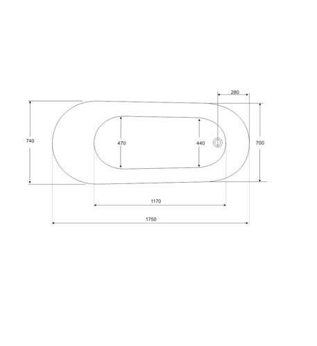 Wanna do zabudowy Ravon Wisteria 175 x 74 x 68 cm, biały połysk