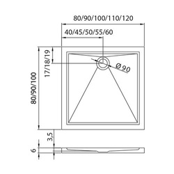 Brodzik Cantare 120x100x6 cm, biały połysk