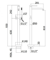 Bateria wolnostojąca wannowa Light, chrom